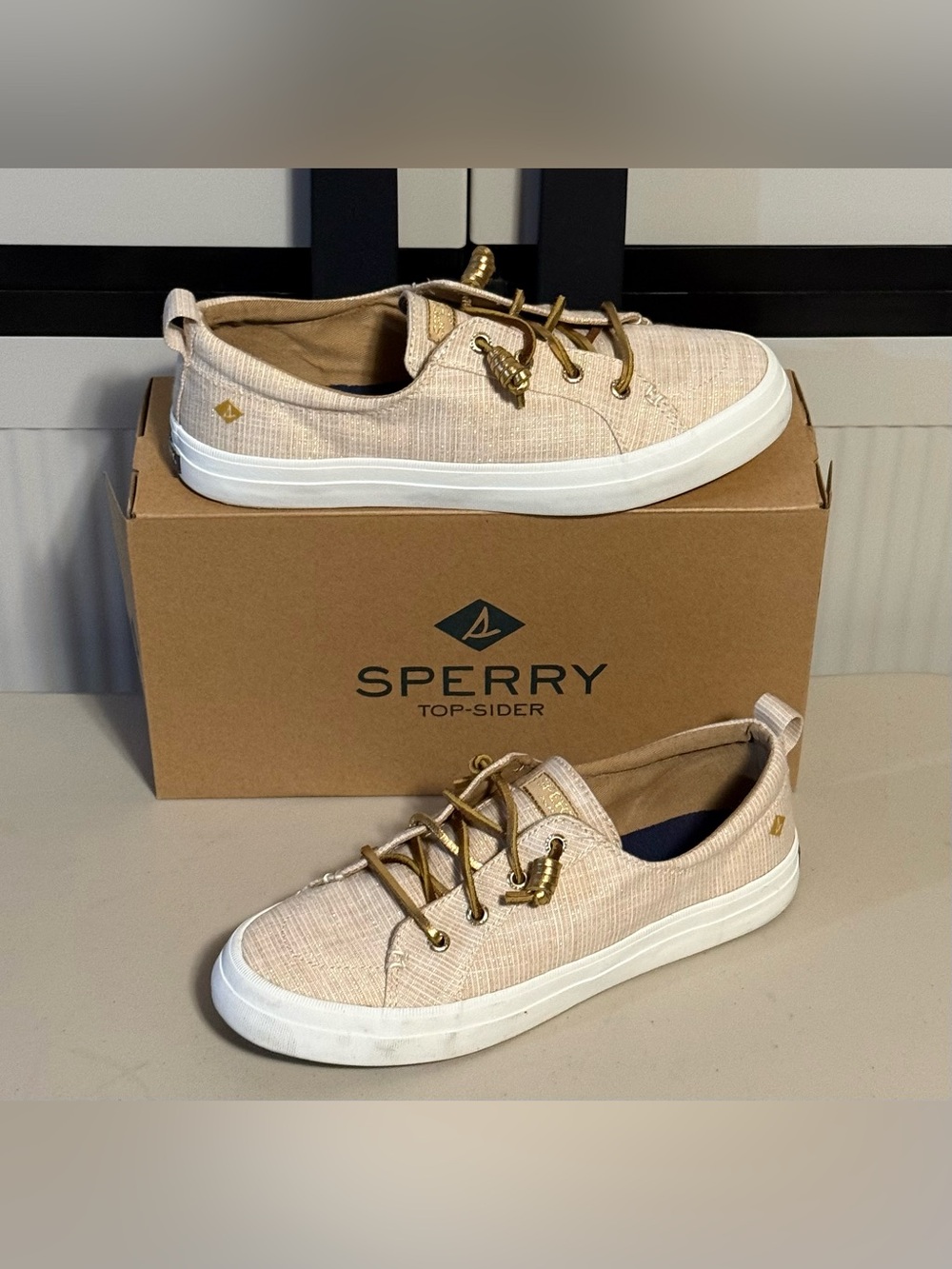Sperry Crest Vibe Metallic Gold Top-Sider w/Memory Foam Cute & Comfortable!